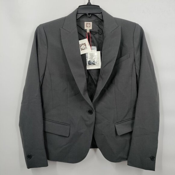 Anne Klein Jackets & Blazers - New Anne Klein Slim Fit Single Breast One Button Blazer Jacket Size 8 Women Gray